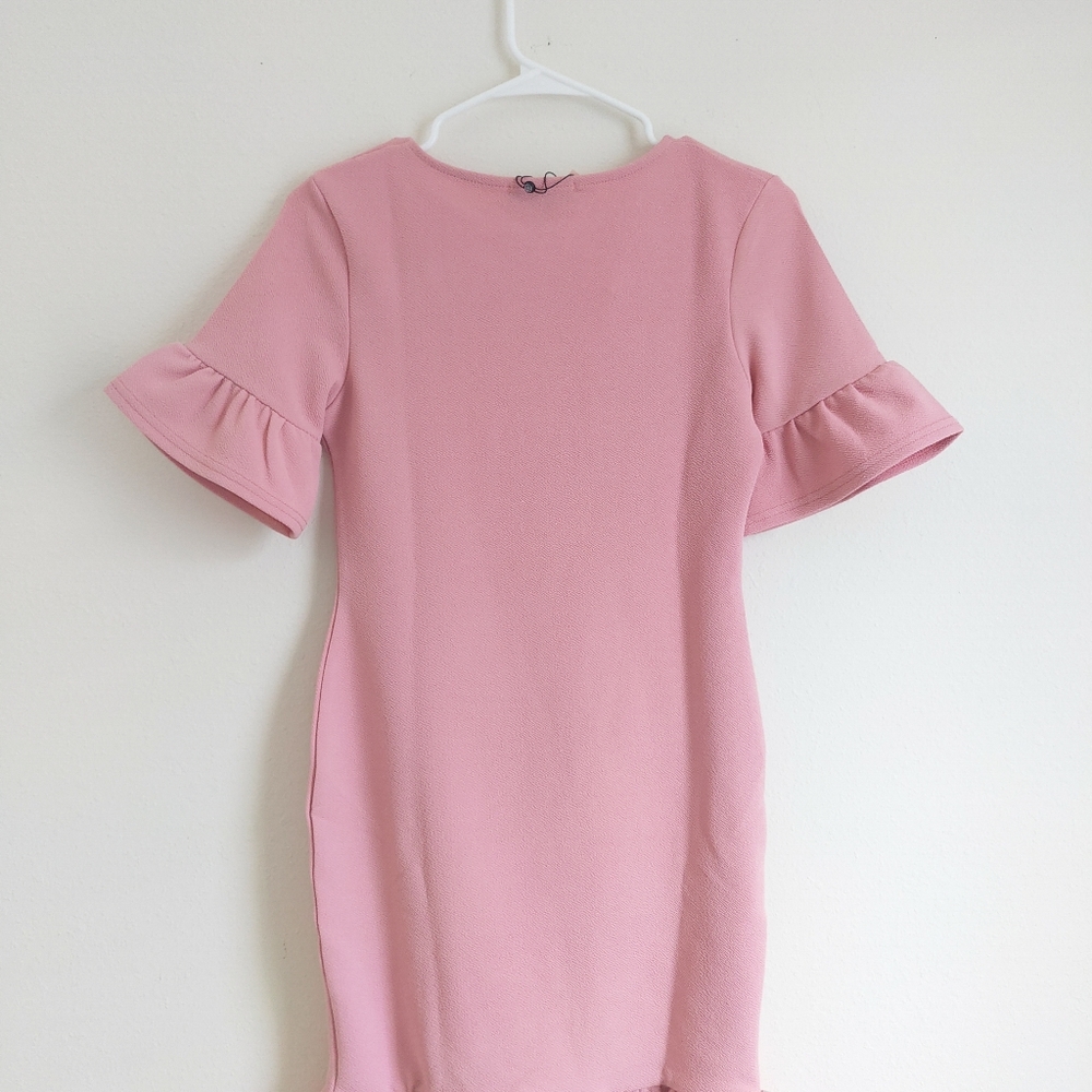 Pink Ruffle Shift Dress Size 6 - Picture 5 of 7